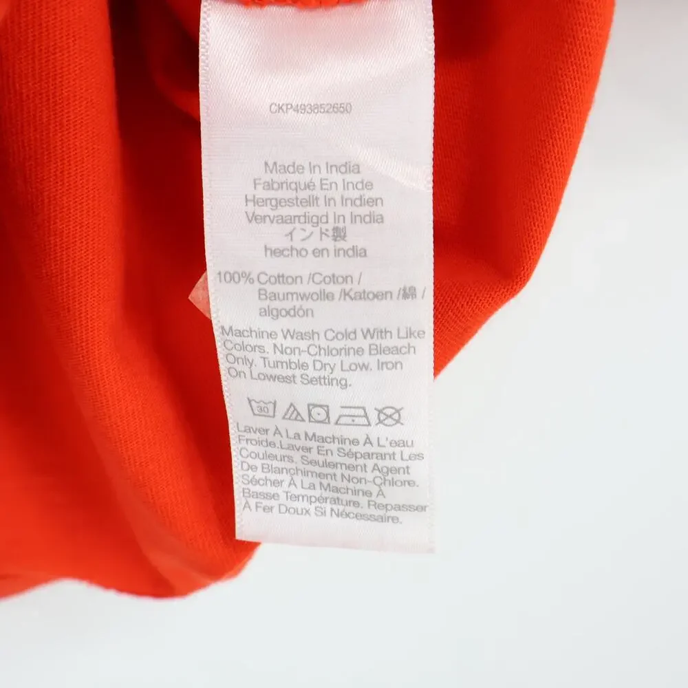 Madewell Puff Sleeve Cotton Tee Bright Flame Size XXS NWT